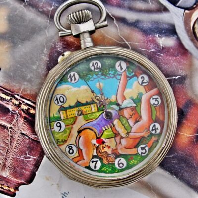 Beautiful hand-painted erotic pocket watch from the 1930s.