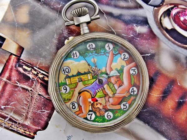 Beautiful hand-painted erotic pocket watch from the 1930s.