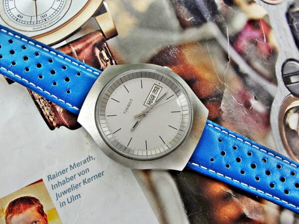 Beautiful large steel Tissot watch from the 1970s. - Image 8