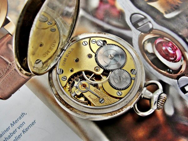 Beautiful silver Omega pocket watch from the 1920s - Image 11