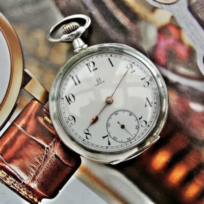 Beautiful silver Omega pocket watch from the 1920s