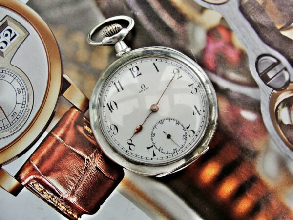 Beautiful silver Omega pocket watch from the 1920s
