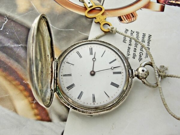 Nice double lid key silver pocket watch from the 1800s - Image 18