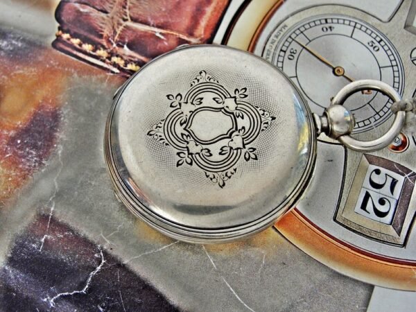 Nice double lid key silver pocket watch from the 1800s - Image 4