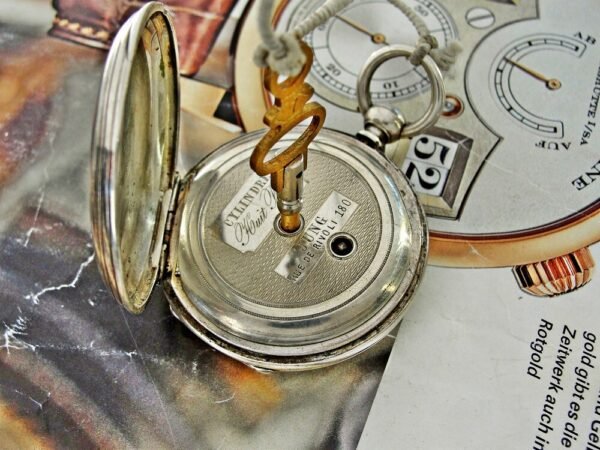 Nice double lid key silver pocket watch from the 1800s - Image 6