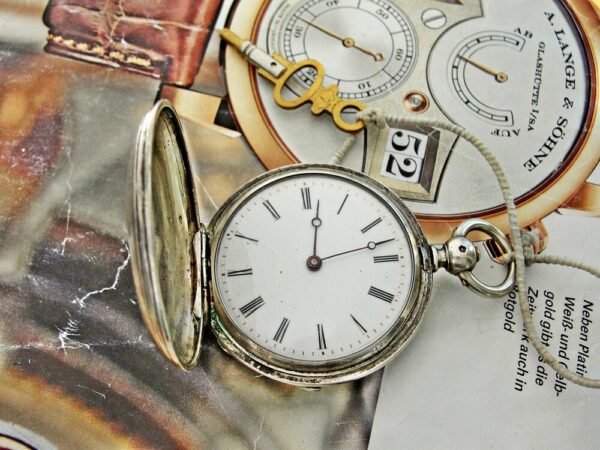 Nice double lid key silver pocket watch from the 1800s - Image 8
