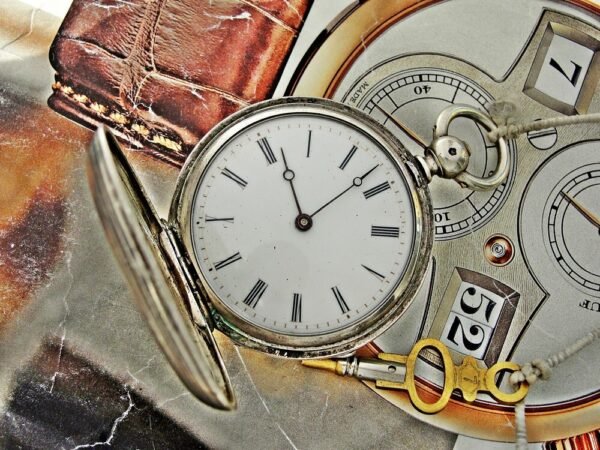 Nice double lid key silver pocket watch from the 1800s - Image 10