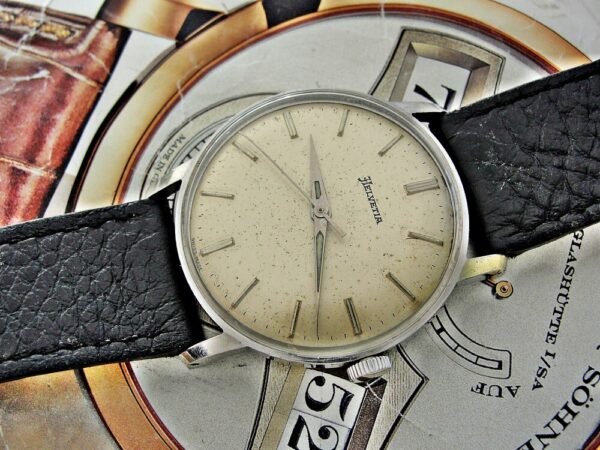 Nice steel Helvetia watch from the 1950s. - Image 8
