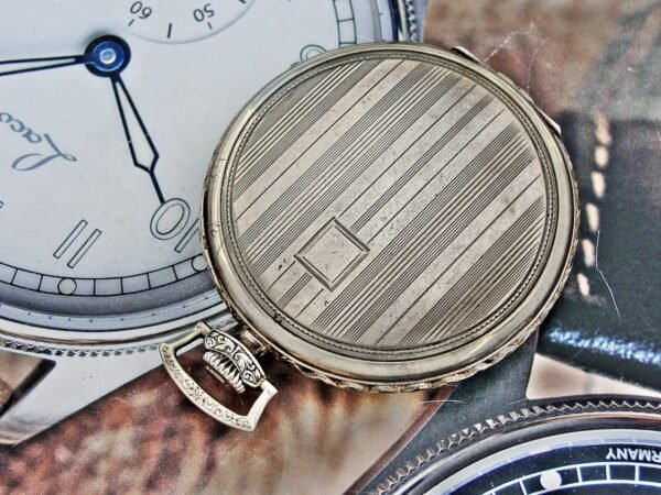 Very nice Swiss Lanco (Langendorf) silver pocket watch with leather case from th - Image 14