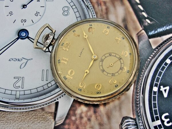 Very nice Swiss Lanco (Langendorf) silver pocket watch with leather case from th - Image 17