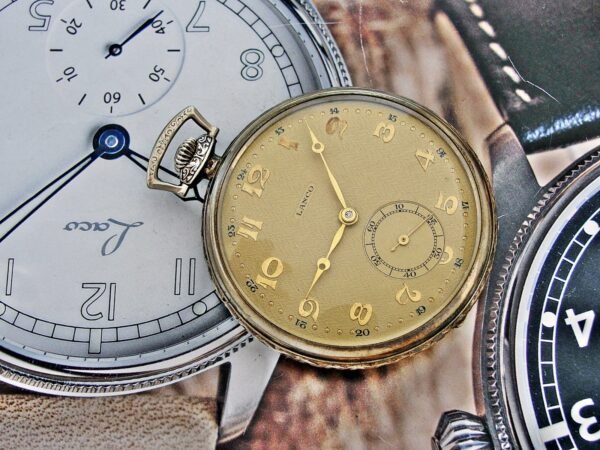 Very nice Swiss Lanco (Langendorf) silver pocket watch with leather case from th - Image 4