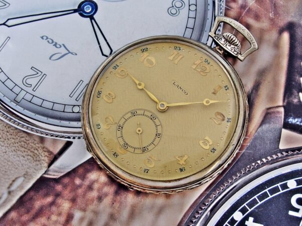 Very nice Swiss Lanco (Langendorf) silver pocket watch with leather case from th - Image 5