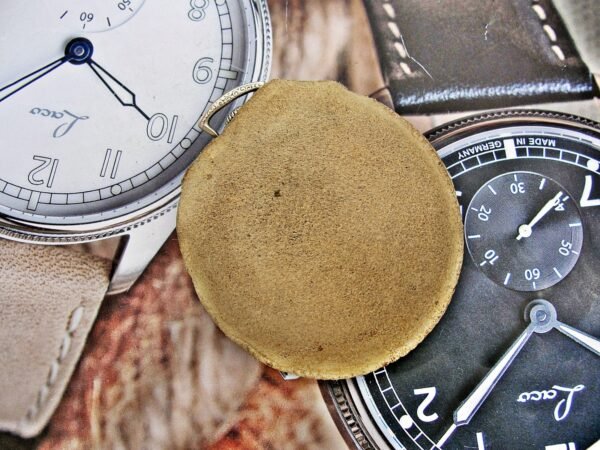 Very nice Swiss Lanco (Langendorf) silver pocket watch with leather case from th - Image 7