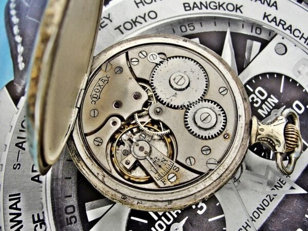 Very rare back Doxa pocket watch with porcelain dial from the 1920s. - Image 11