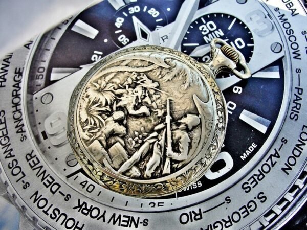 Very rare back Doxa pocket watch with porcelain dial from the 1920s. - Image 8