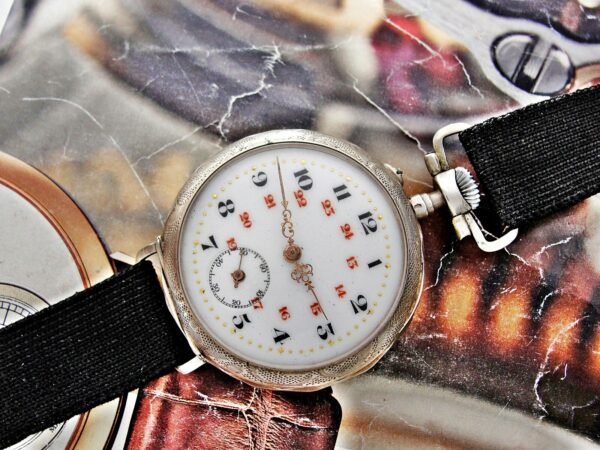 Beautiful porcelain dial, silver case, swinging pocket watch. - Image 22