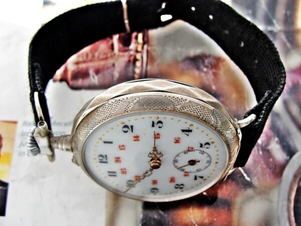 Beautiful porcelain dial, silver case, swinging pocket watch. - Image 23