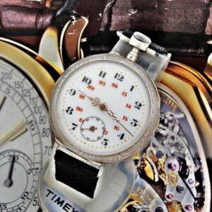 Beautiful porcelain dial, silver case, swinging pocket watch.