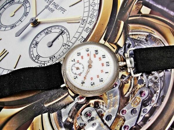 Beautiful porcelain dial, silver case, swinging pocket watch. - Image 8