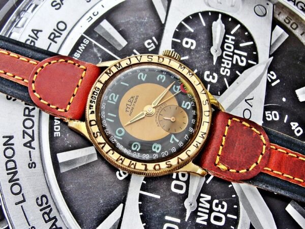 Beautiful very rare Tylex pointer date watch  from the 1950s. - Image 11