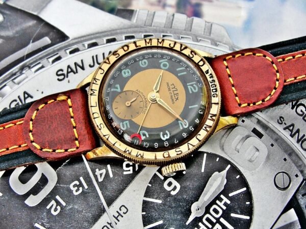 Beautiful very rare Tylex pointer date watch  from the 1950s. - Image 16