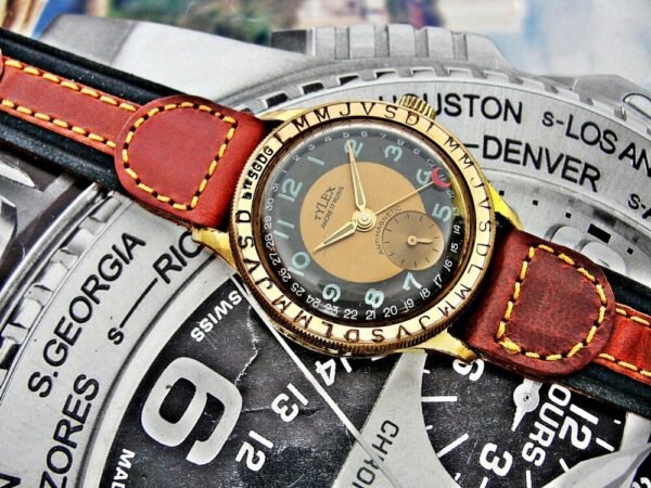Beautiful very rare Tylex pointer date watch  from the 1950s. - Image 3