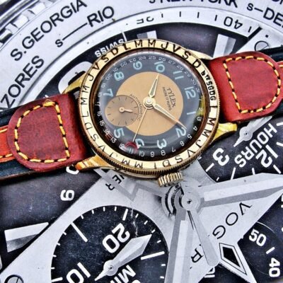 Beautiful very rare Tylex pointer date watch  from the 1950s.