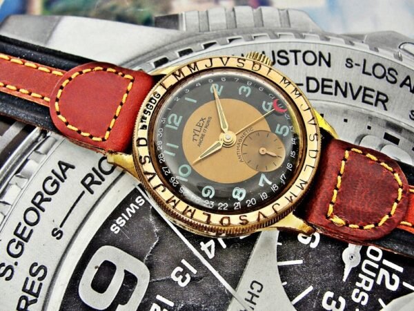 Beautiful very rare Tylex pointer date watch  from the 1950s. - Image 6