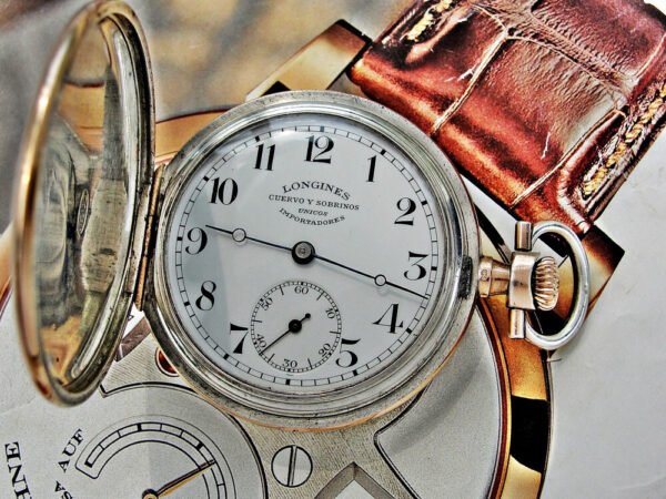 Longines double-lid silver pocket watch from the early 1900s. - Image 17