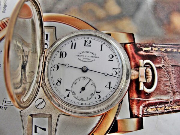 Longines double-lid silver pocket watch from the early 1900s. - Image 3