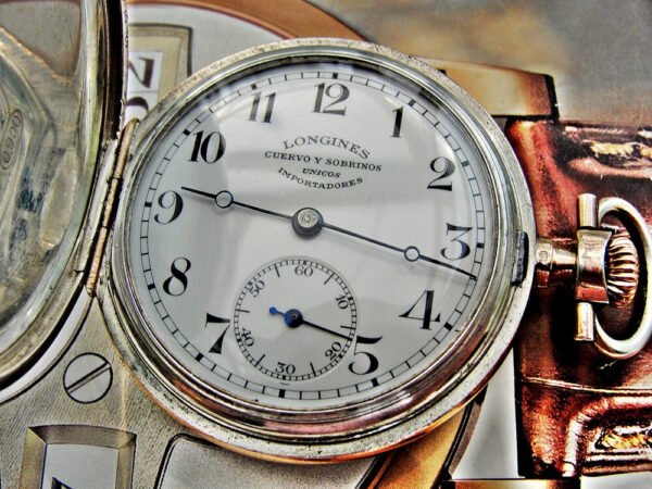 Longines double-lid silver pocket watch from the early 1900s. - Image 8