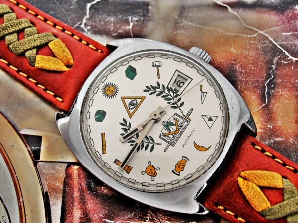 Nice automatic Masonic watch from the 1970s. - Image 15