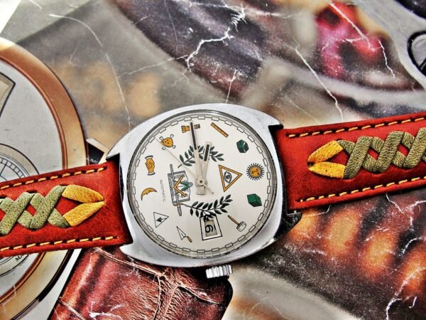 Nice automatic Masonic watch from the 1970s. - Image 3