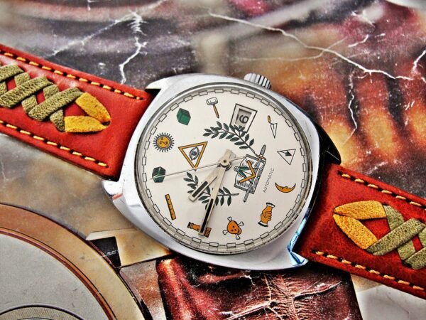 Nice automatic Masonic watch from the 1970s. - Image 6