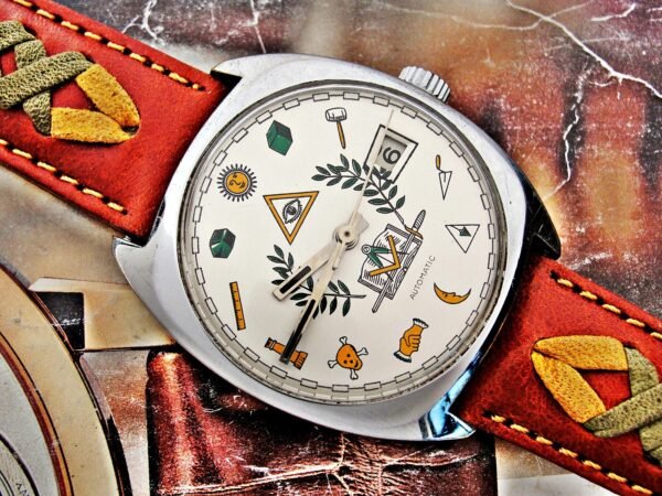Nice automatic Masonic watch from the 1970s. - Image 9