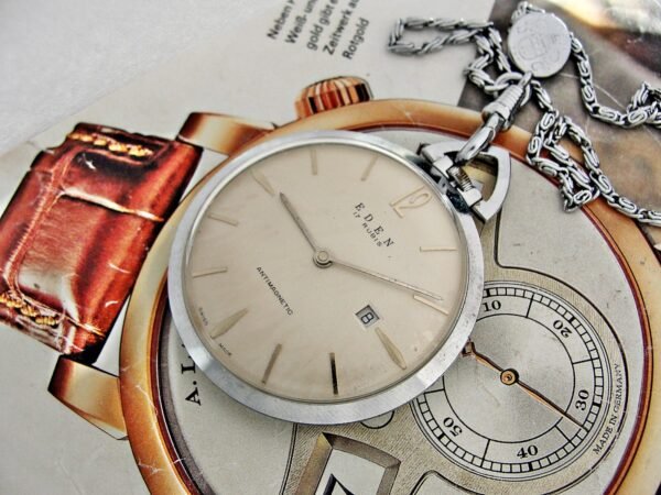 Rare Swiss Eden suit pocket watch from the 1970s. - Image 4