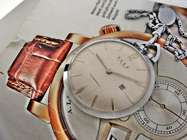 Rare Swiss Eden suit pocket watch from the 1970s. - Image 6