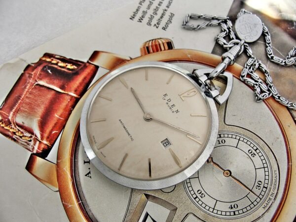 Rare Swiss Eden suit pocket watch from the 1970s.