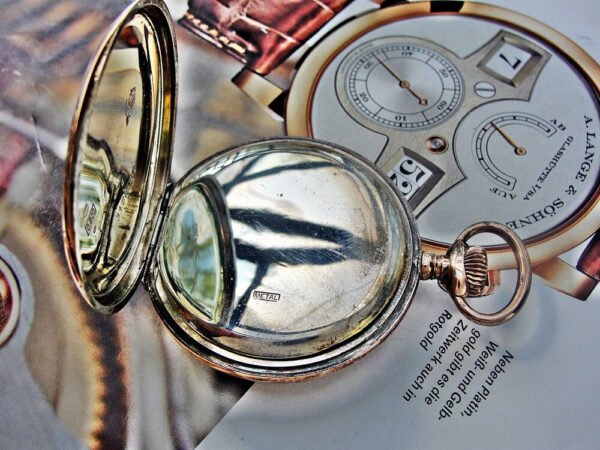 Helvetia silver pocket watch in a very nice case with a porcelain dial. - Image 6