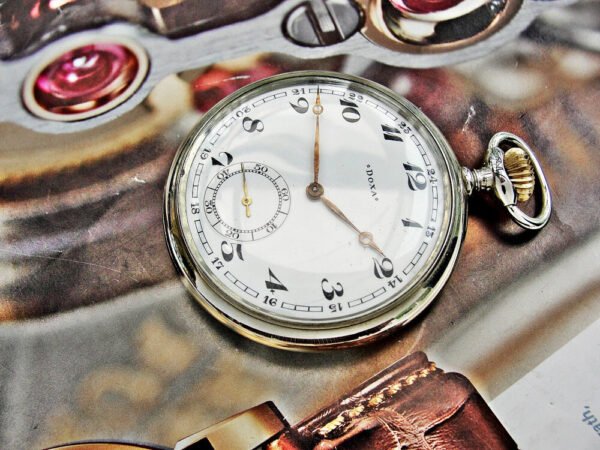 Nice Doxa pocket watch with porcelain dial from the 1920s. - Image 11