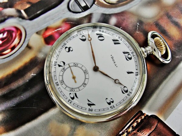 Nice Doxa pocket watch with porcelain dial from the 1920s. - Image 12