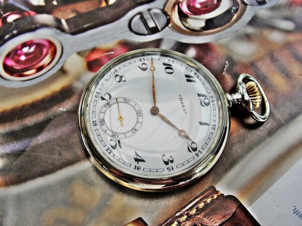 Nice Doxa pocket watch with porcelain dial from the 1920s. - Image 3