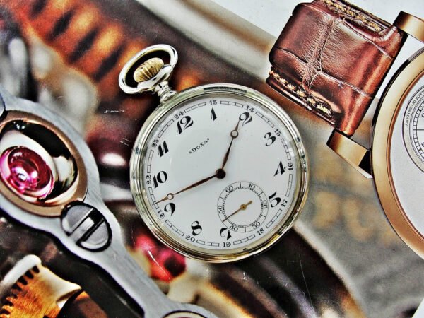 Nice Doxa pocket watch with porcelain dial from the 1920s. - Image 10