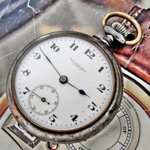 Nice iron case with porcelain dial Tissot pocket watch from the 1920s.