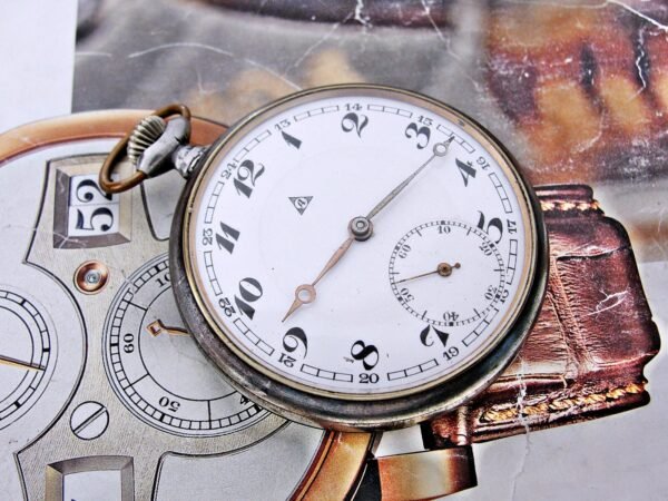 Rare Swiss Alpina iron case pocket watch from the 1920s. - Image 17