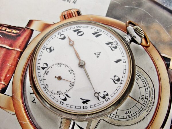 Rare Swiss Alpina iron case pocket watch from the 1920s. - Image 3