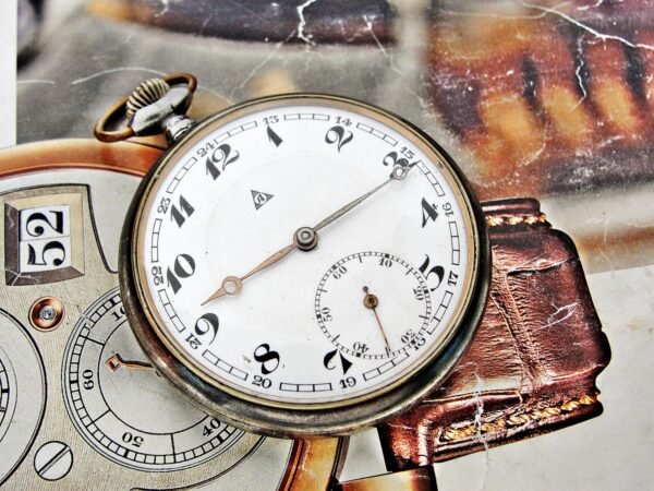 Rare Swiss Alpina iron case pocket watch from the 1920s.