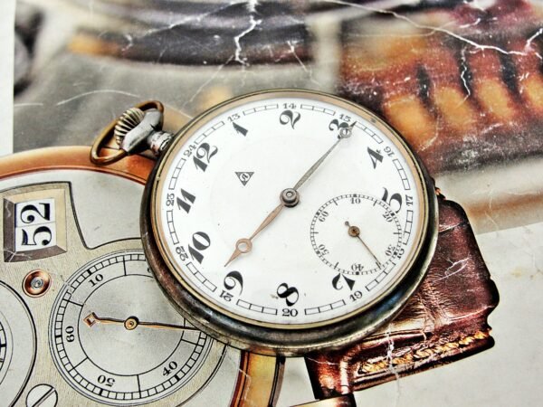 Rare Swiss Alpina iron case pocket watch from the 1920s. - Image 8