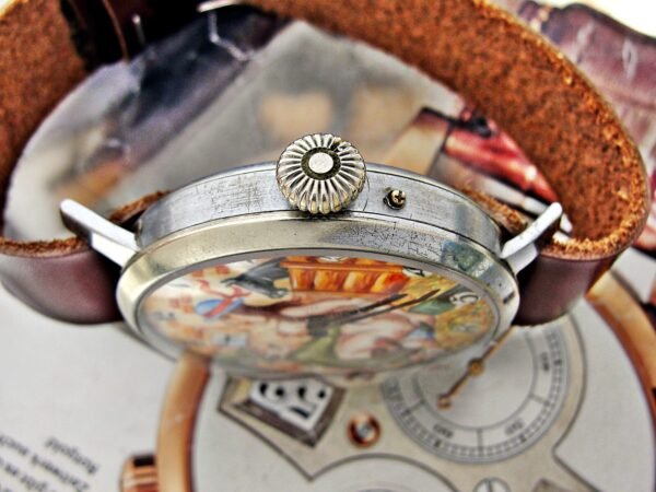 Rare erotic hand-painted wristwatch from the 1920s. - Image 11