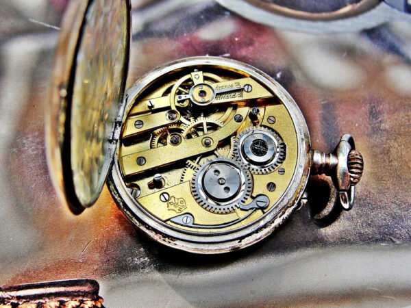 Beautiful silver nun watch with porcelain dial from the late 1800s - Image 11